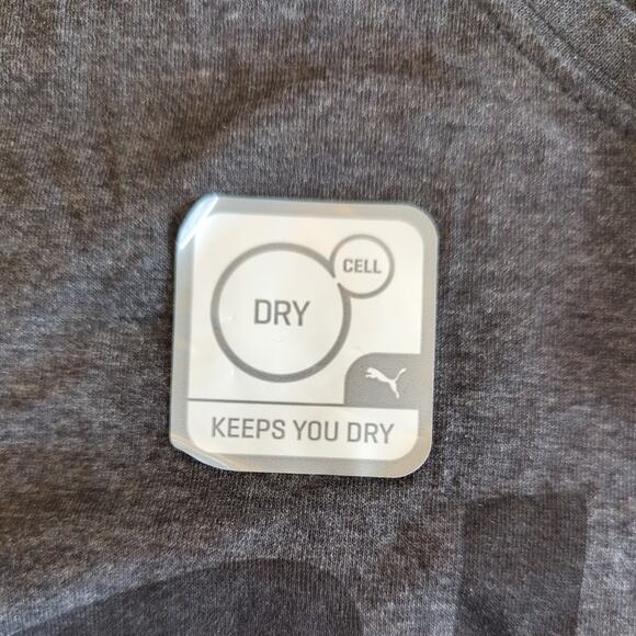 PUMA Men's Essentials Heather Logo Tee, XXL, Dark Heather Grey, Dry Cell - Picture 3 of 7